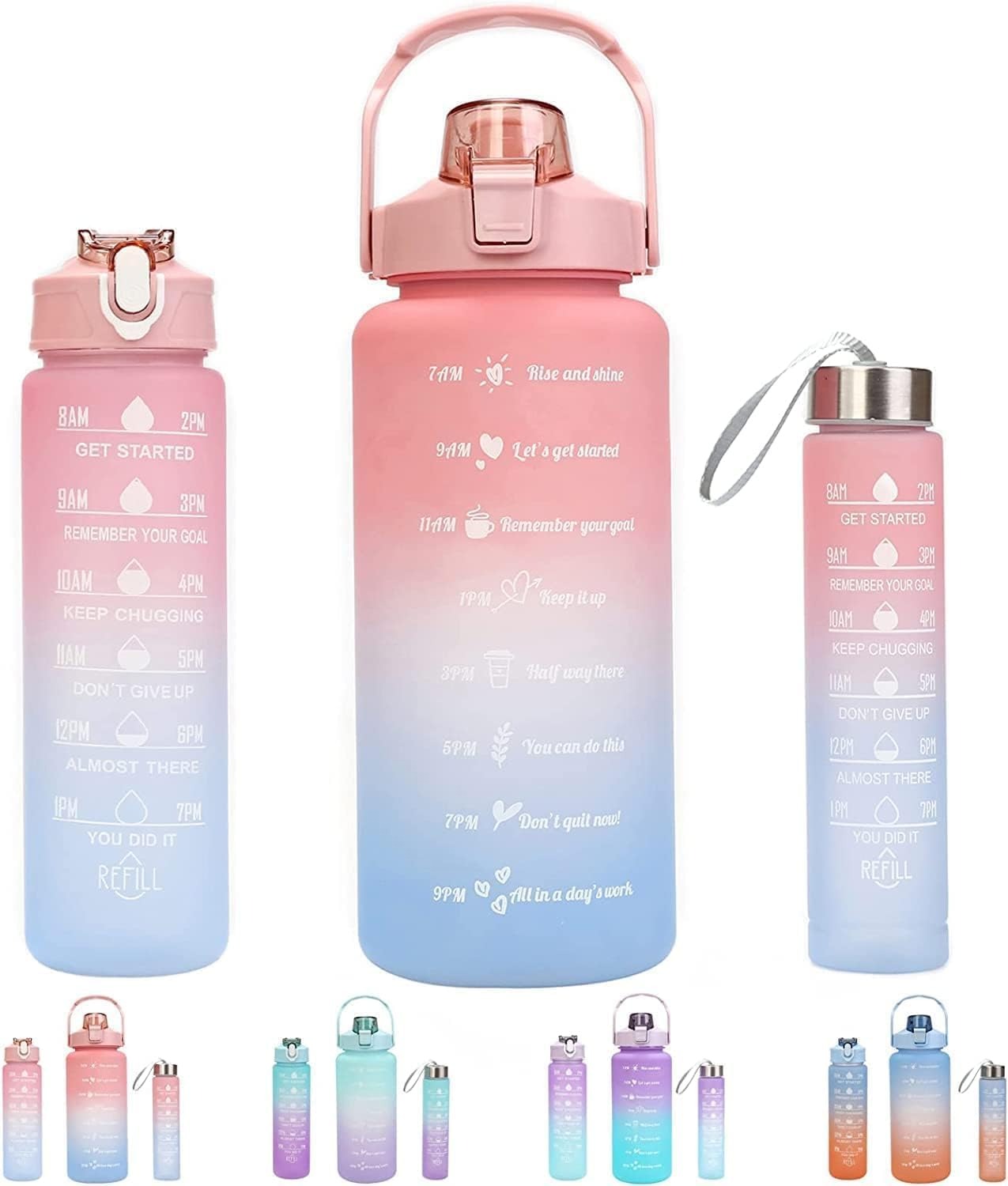 Motivation Sports Water Bottle Set 3-Pack