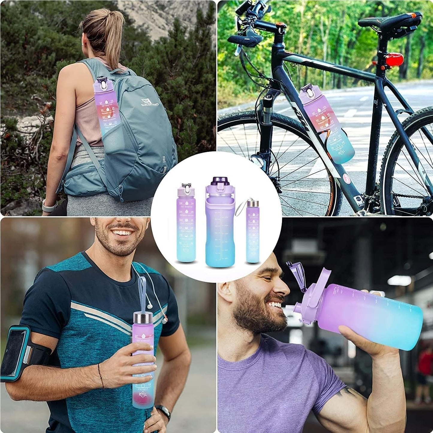 Motivation Sports Water Bottle Set 3-Pack