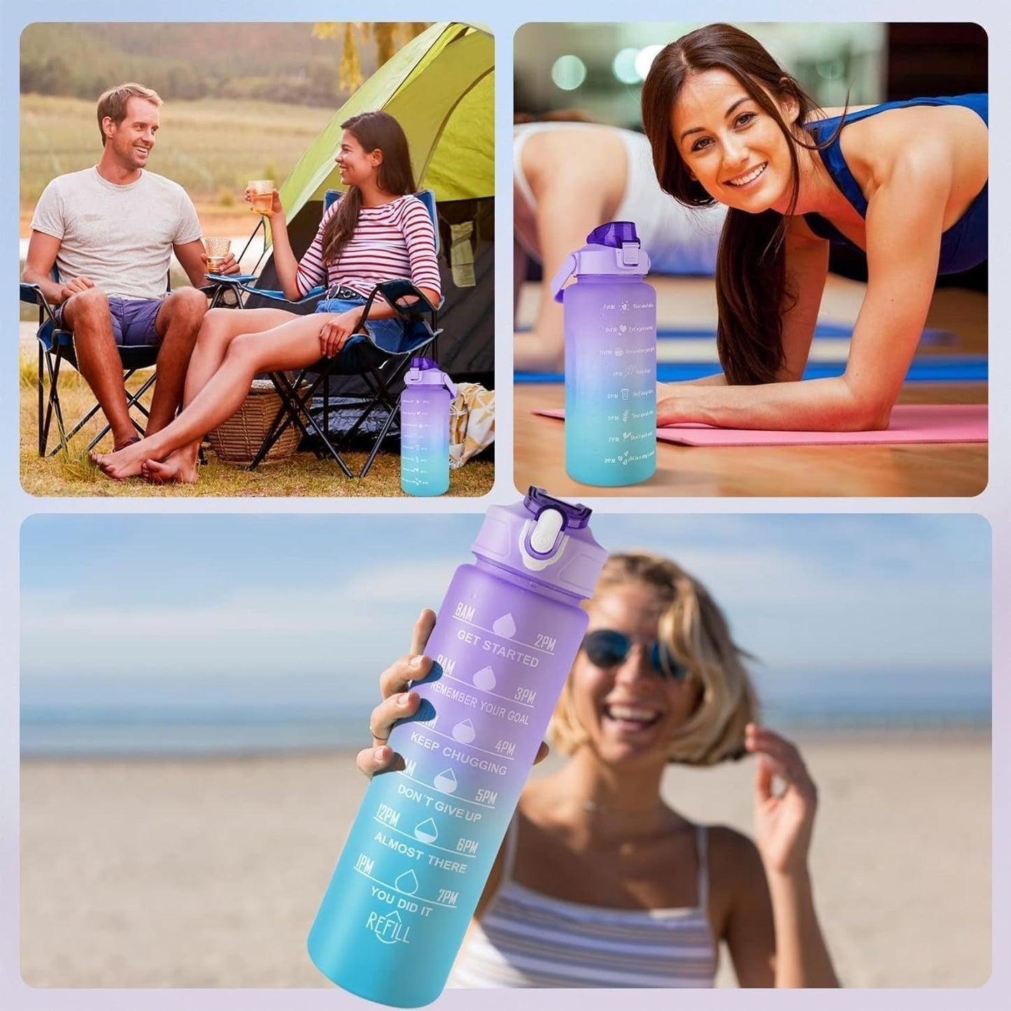 Motivation Sports Water Bottle Set 3-Pack