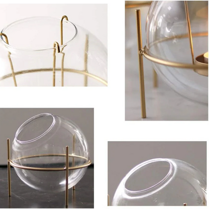 Glass bowl T-candle holder