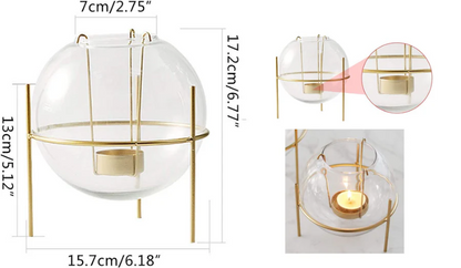 Glass bowl T-candle holder