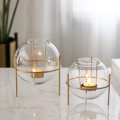 Glass bowl T-candle holder