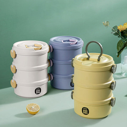 3-Layer Stack Your Lunch Heat Insulated Lunch Pack (Leak-Proof)