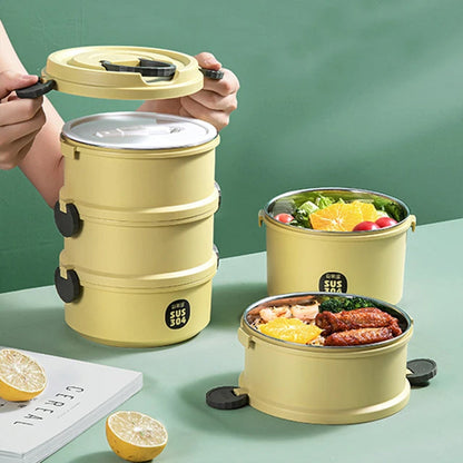 3-Layer Stack Your Lunch Heat Insulated Lunch Pack (Leak-Proof)