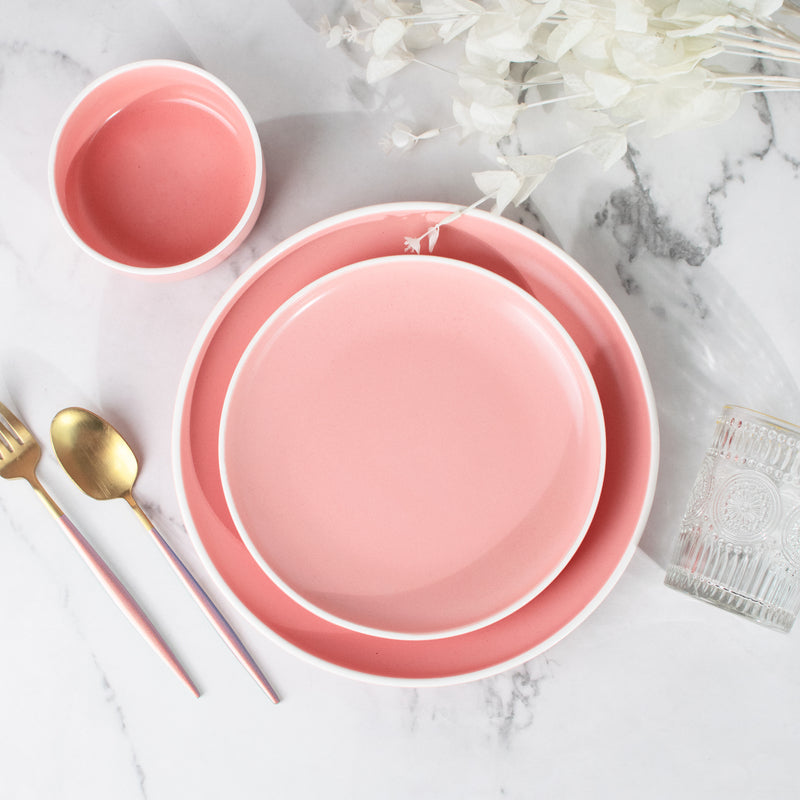 Soft-Hued Pink Earthen Snack Plate (7 Inches)
