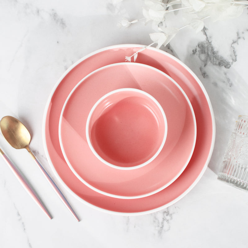 Soft-Hued Pink Earthen Snack Plate (7 Inches)