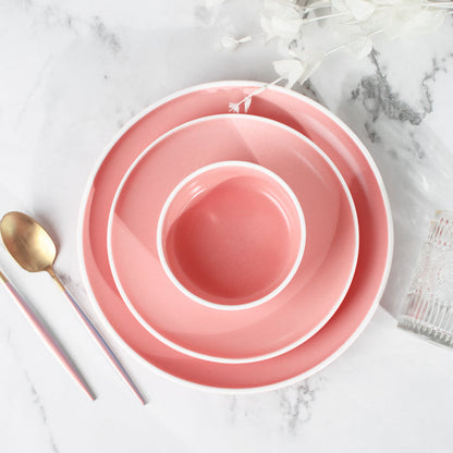 Soft-Hued Pink Earthen Snack Plate (7 Inches)