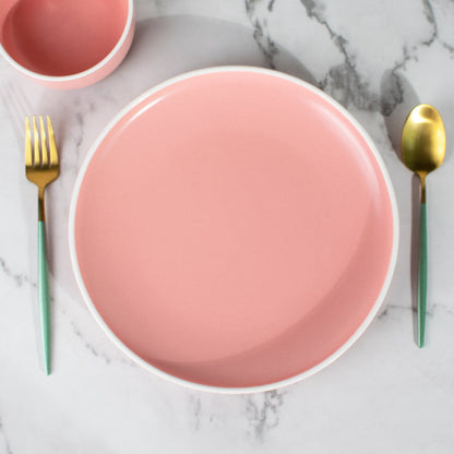Soft-Hued Pink Earthen Snack Plate (7 Inches)