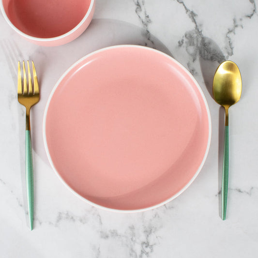 Soft-Hued Pink Earthen Snack Plate (7 Inches)