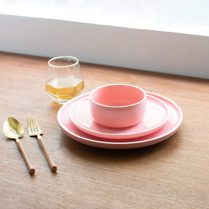 Soft-Hued Pink Earthen Snack Plate (7 Inches)