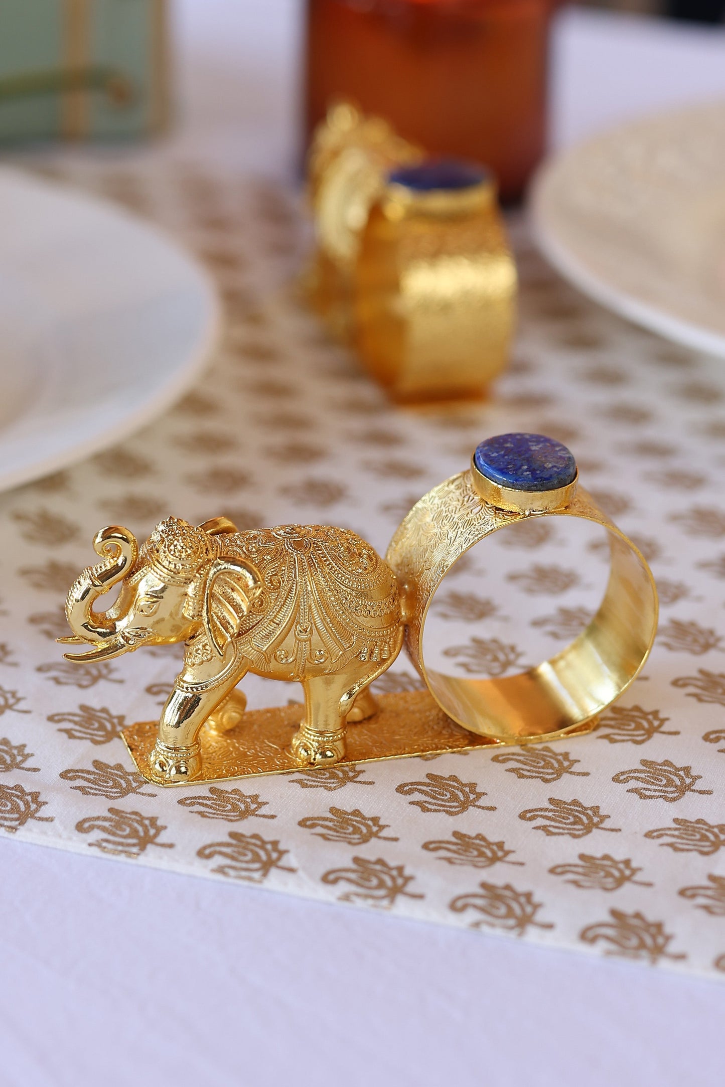 Elephant Napkin Ring Gold