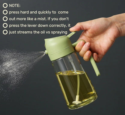 Portable Sprayer & Oil Dispenser – Dual Mode Glass Bottle for Kitchen & BBQ