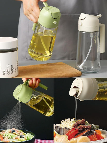 Portable Sprayer & Oil Dispenser – Dual Mode Glass Bottle for Kitchen & BBQ