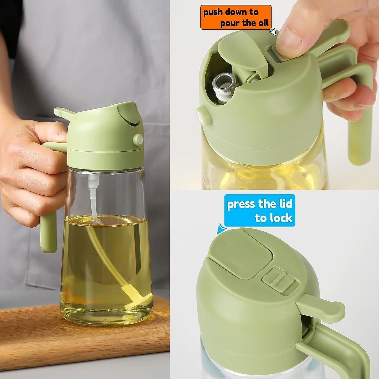 Portable Sprayer & Oil Dispenser – Dual Mode Glass Bottle for Kitchen & BBQ