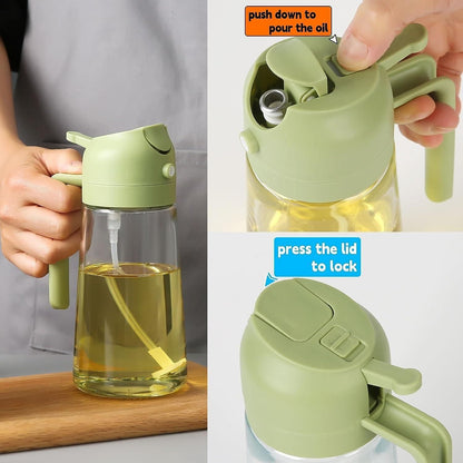 Portable Sprayer & Oil Dispenser – Dual Mode Glass Bottle for Kitchen & BBQ