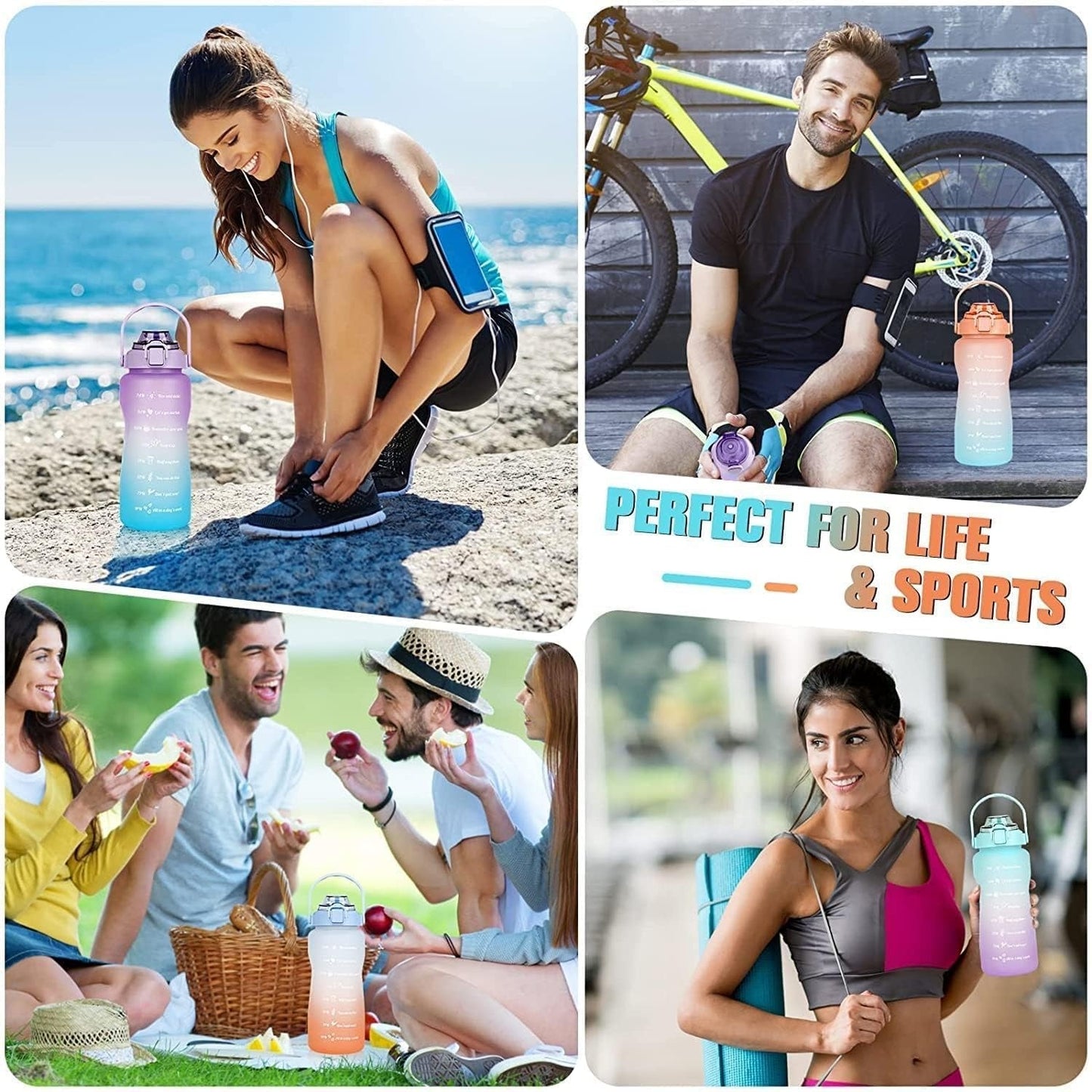 Motivation Sports Water Bottle Set 3-Pack